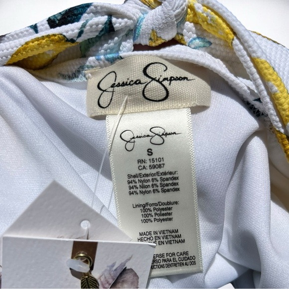 🌻NEW w/tags Jessica Simpson Lemons High Waisted Tie Back Bikini Bottom Size S - Picture 9 of 11